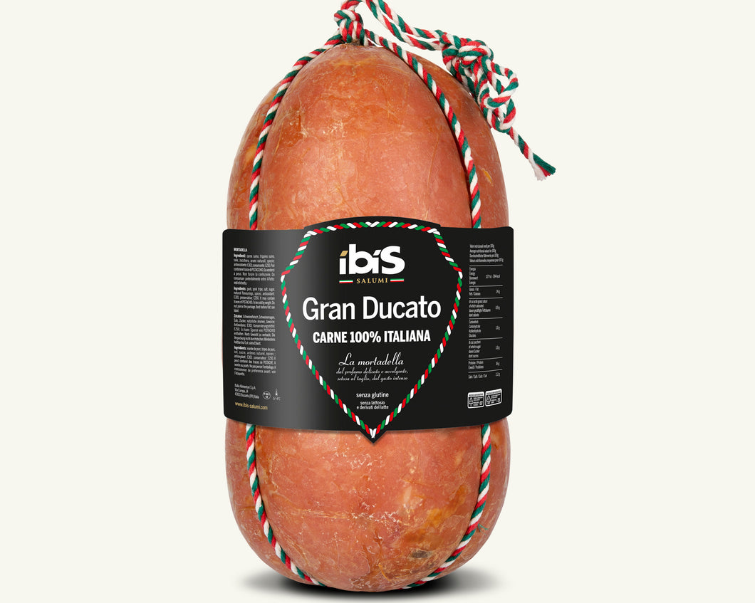Mortadella Gran Ducato con Pistacchi | carne 100% italiana | intera 3,8 kg